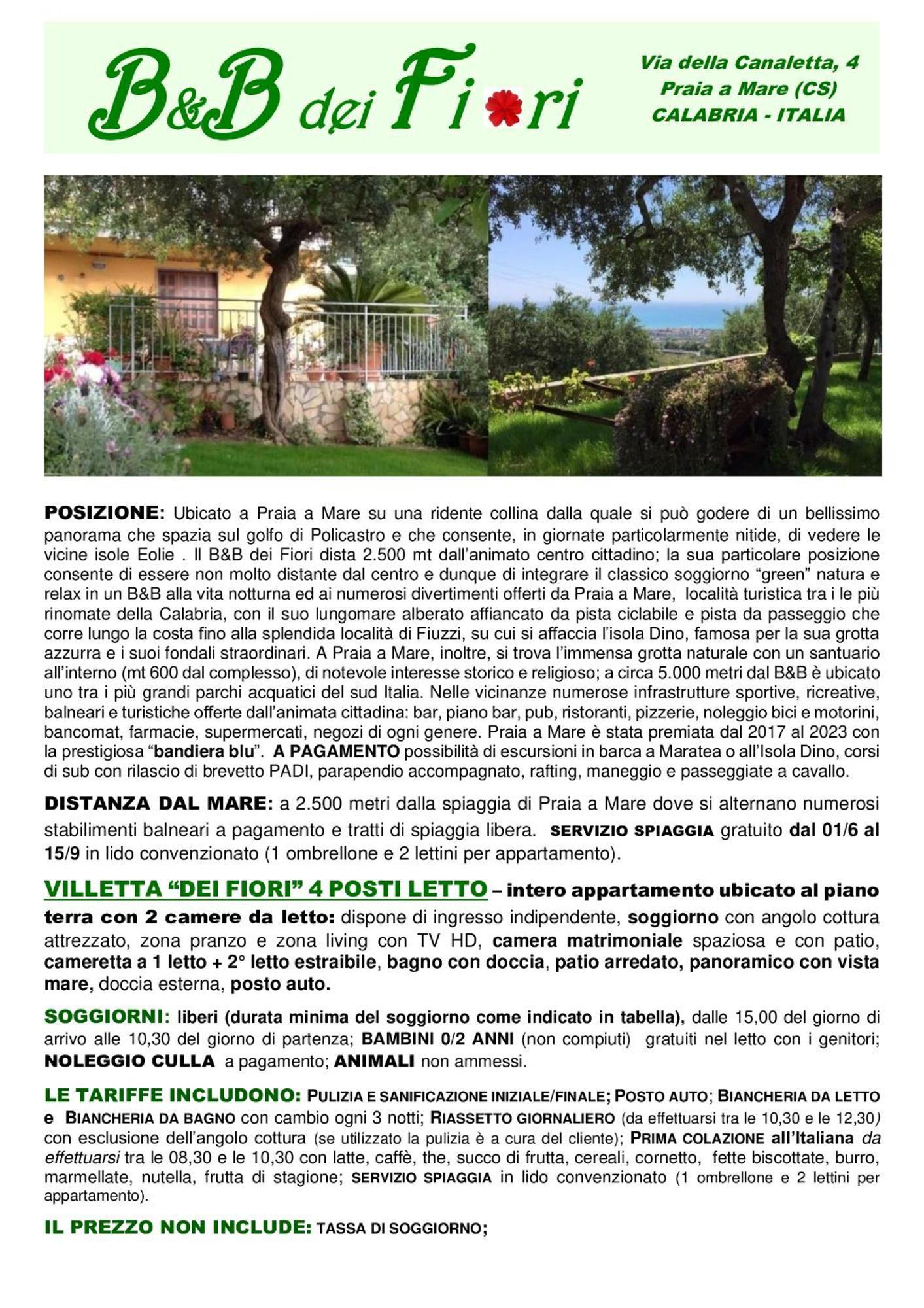 B&B Dei Fiori Praia a Mare Exteriér fotografie